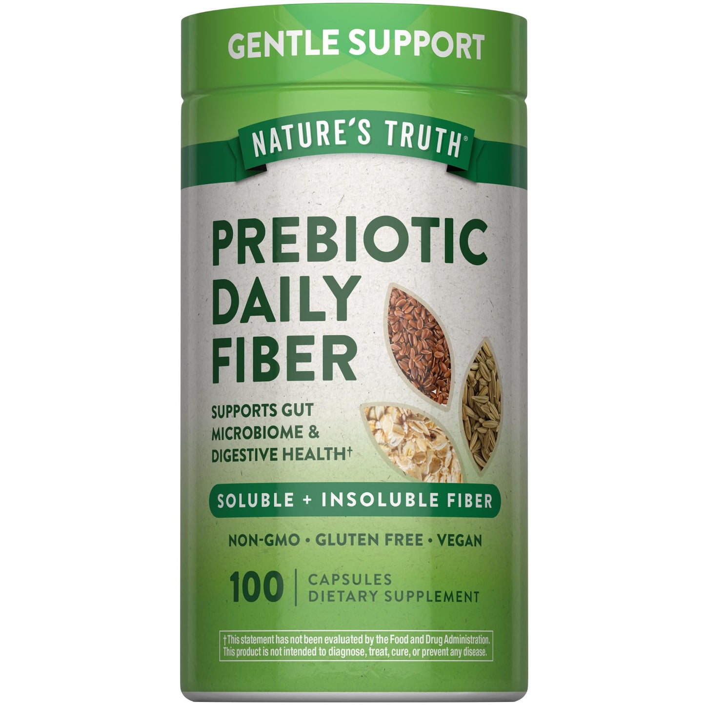 Nature's Truth Prebiotic Fiber Supplement Capsules 100 Count