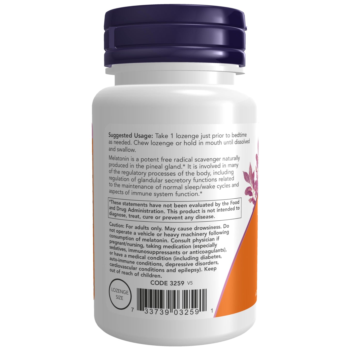 NOW Foods Melatonin 3 mg Chewable 180