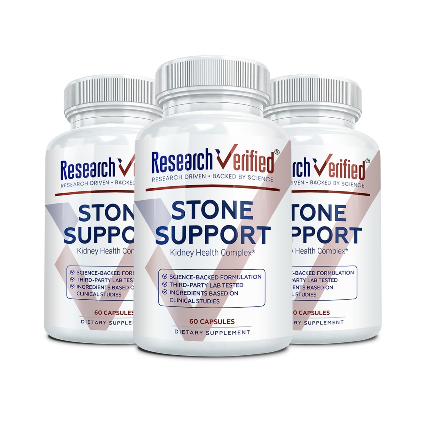 Research Verified Stone Support - Optimal Kidney Stone Support - Chanca Piedra, Crataeva Nurvala, BioPerine - 180 Capsules