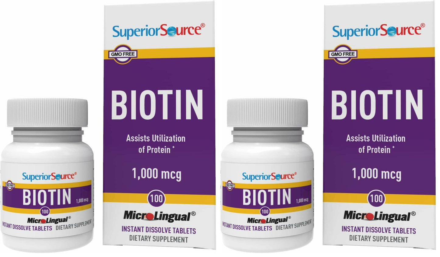 Superior Source Biotin 1000 mcg Quick-Dissolve MicroLingual Tablets, 200 Tablets