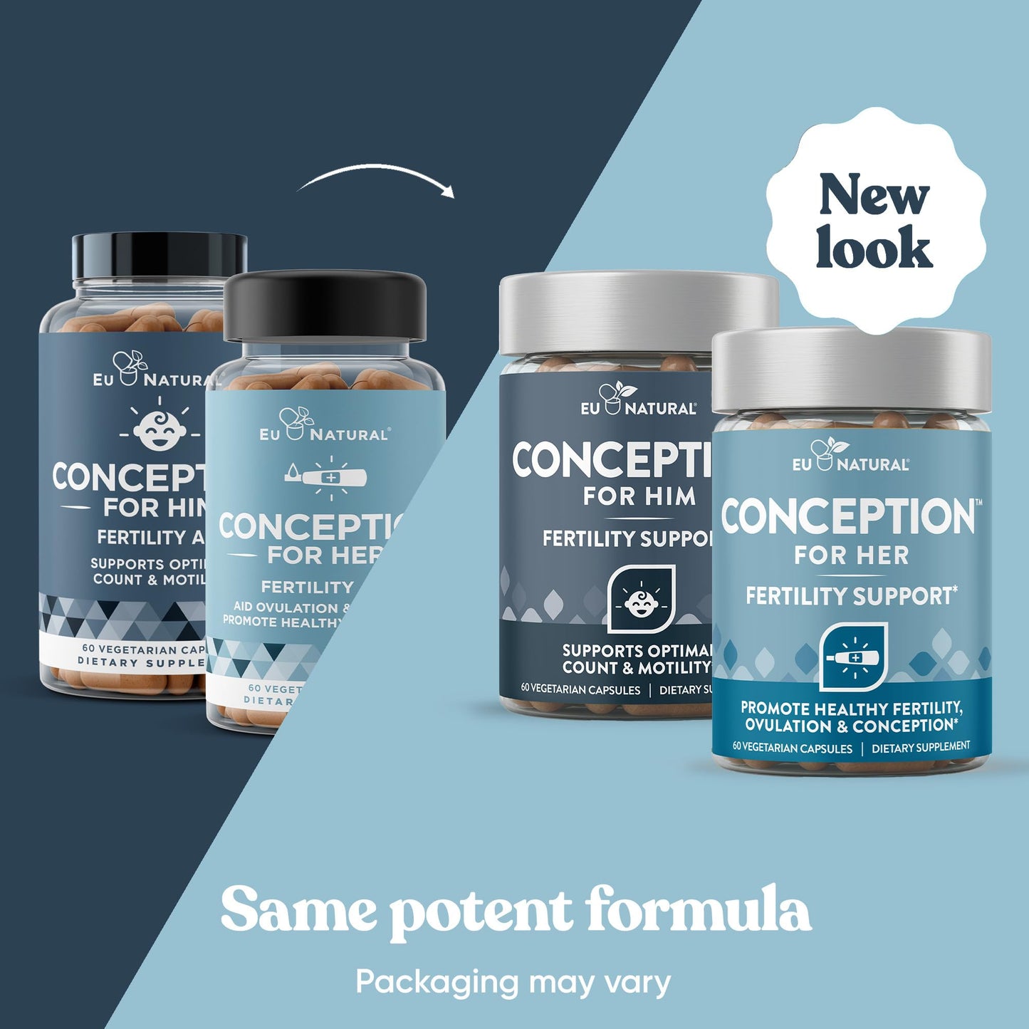 Eu Natural Conception for Her & Conception for Him Bundle Capsules, 120 Count