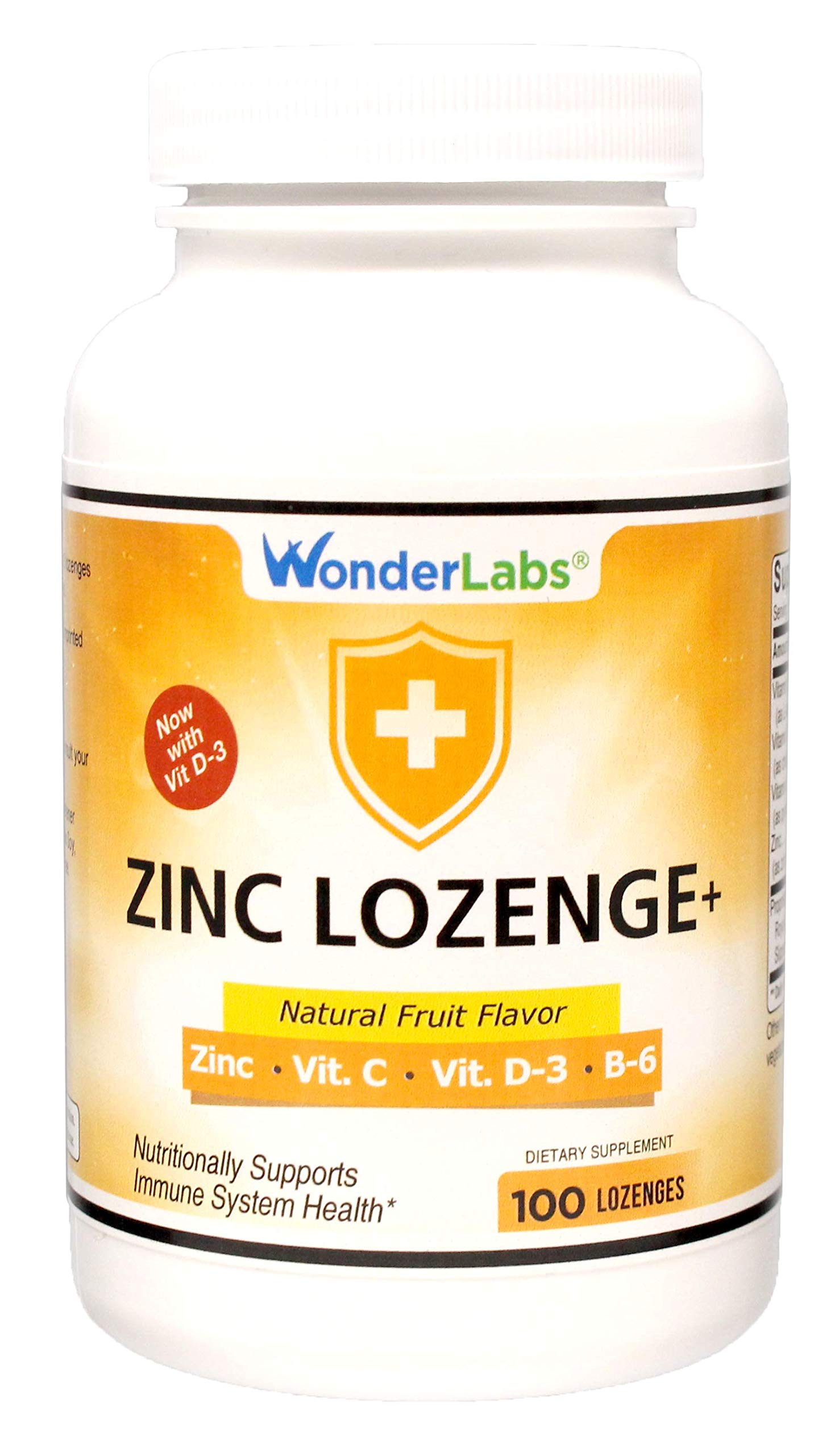Wonder Laboratories Zinc Lozenges with Vitamin C Tablets, 100 Tablets