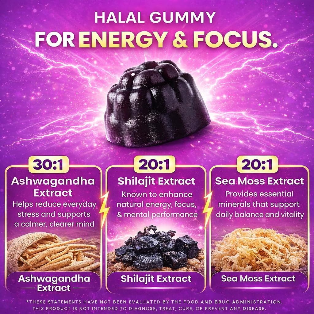 Barely Halal Shilajit Gummies 60 Gummies