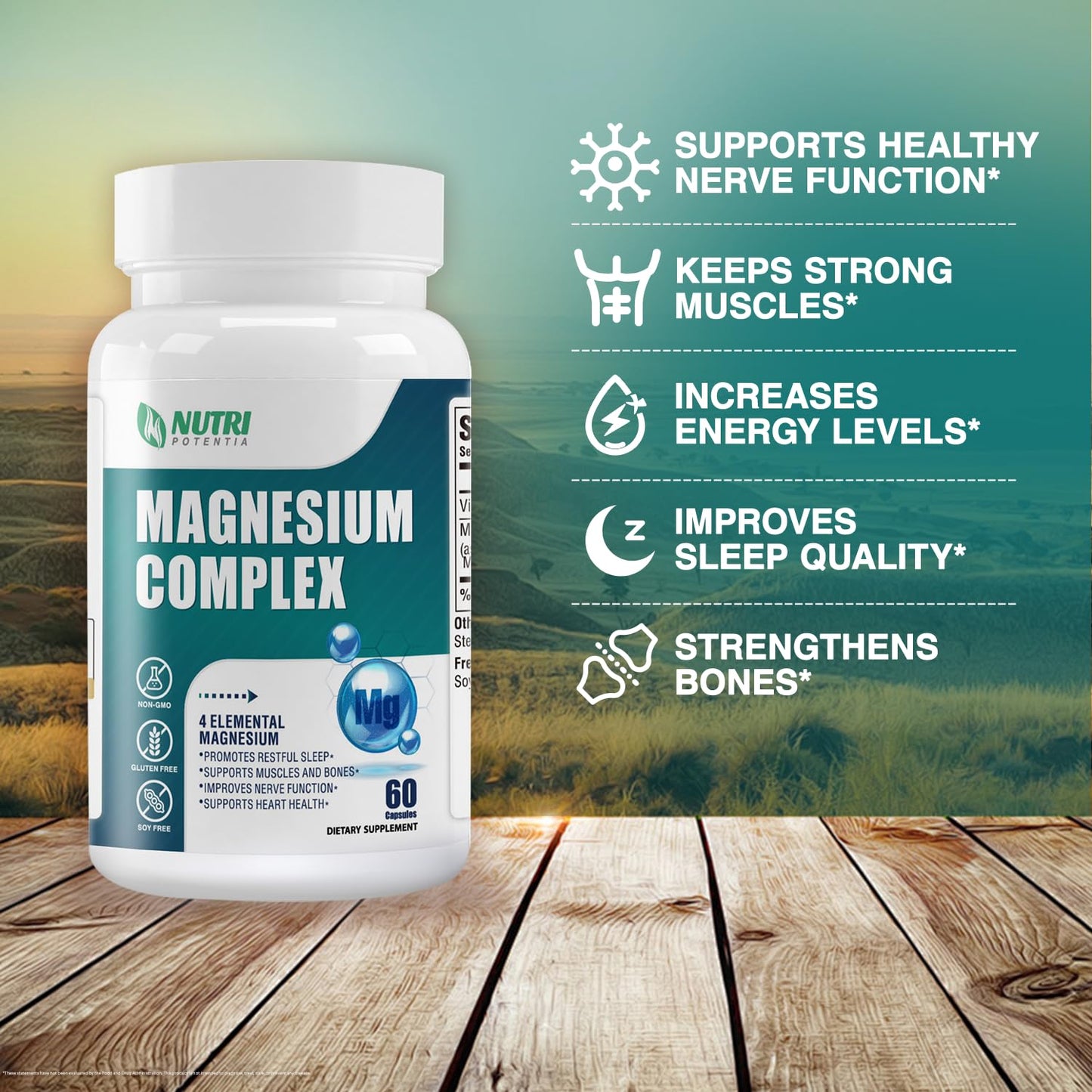NUTRI POTENTIA Magnesium Complex 60 Capsules