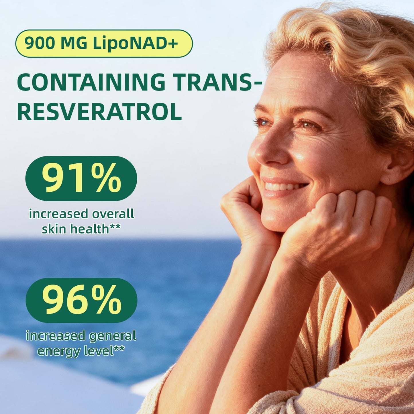 CodinAgrin NAD+ Supplement with Resveratrol 900mg Nicotinamide Adenine Dinucleotide Complex for Cellular Energy Repair, Anti-Aging & Mental Clarity Support Capsule, 100 Capsules