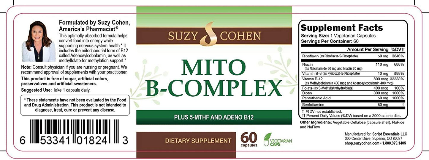 Script Essentials Mito B Complex Dietary Supplement Capsule, 1 Count