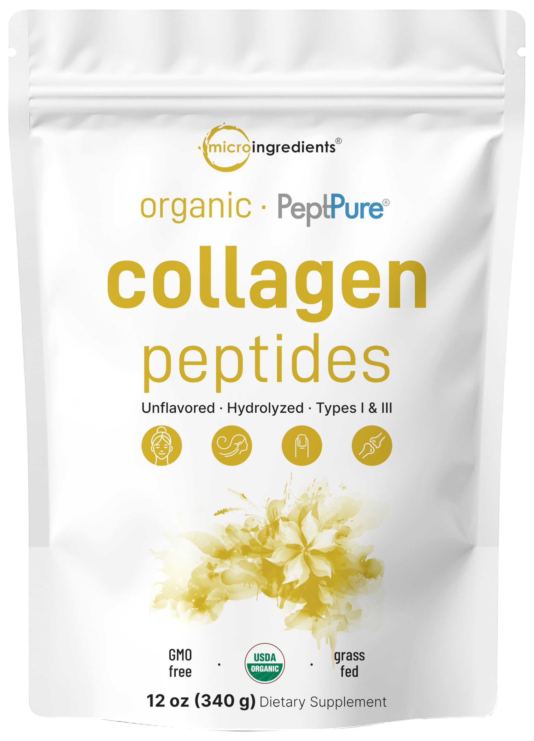 Micro Ingredients Collagen Peptides Powder 12 oz