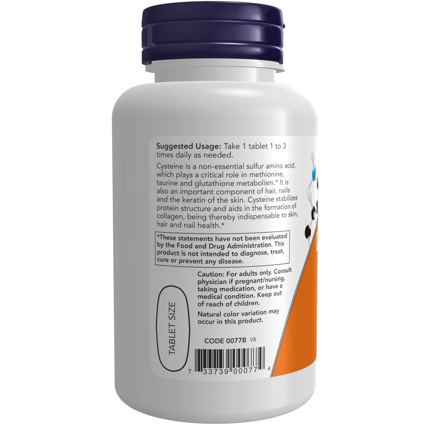 NOW Foods L-Cysteine 500 mg with Vitamins B-6 and C, Structural Support, 200 Tablets