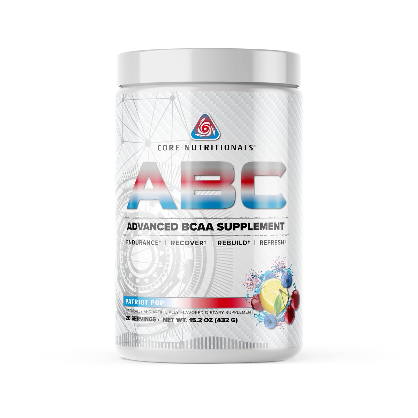Core Nutritionals ABC Advanced BCAA Supplement with Glutamine, Beta Alanine, Citrulline Malate Powder, 14 Count