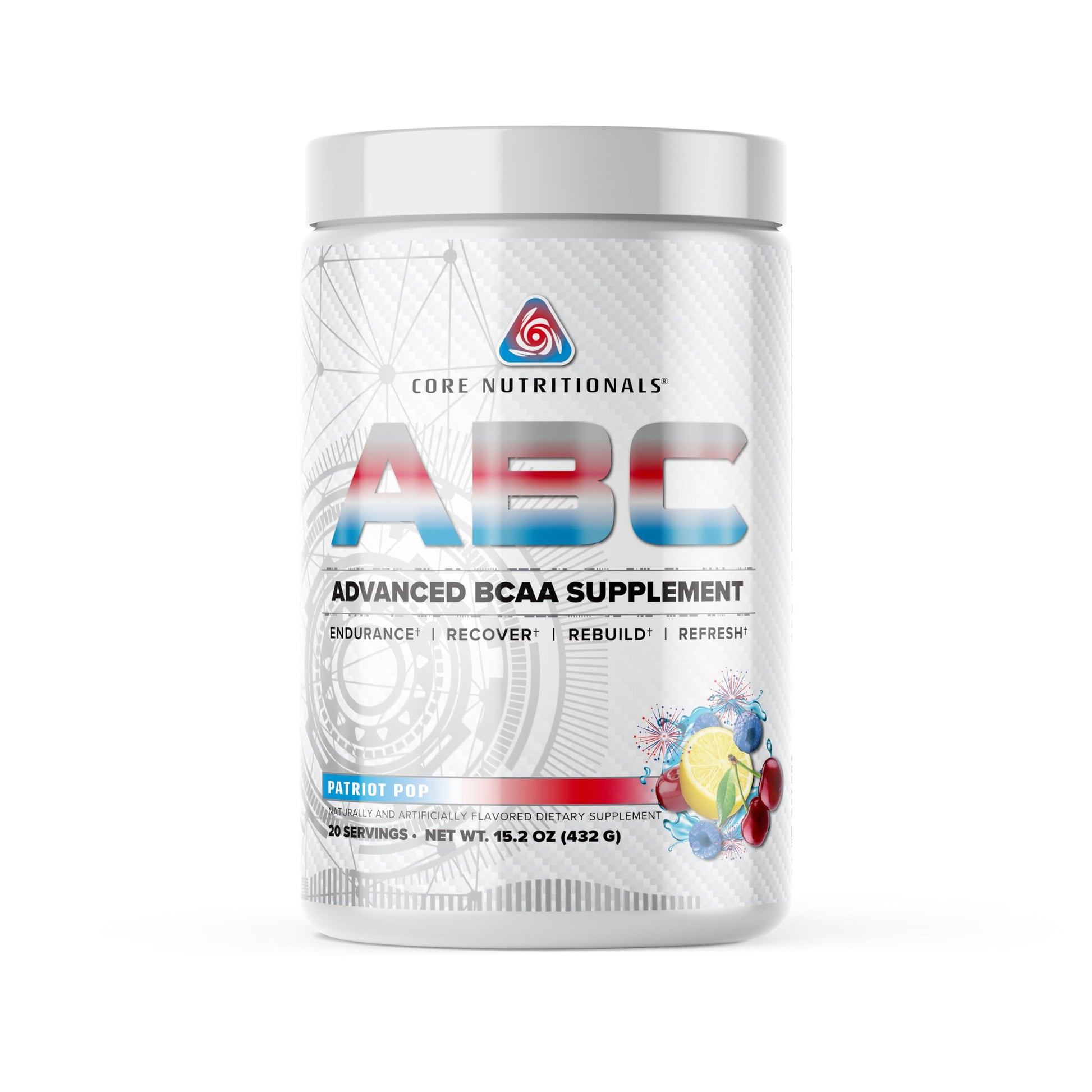 Core Nutritionals ABC Advanced BCAA Supplement with Glutamine, Beta Alanine, Citrulline Malate Powder, 14 Count