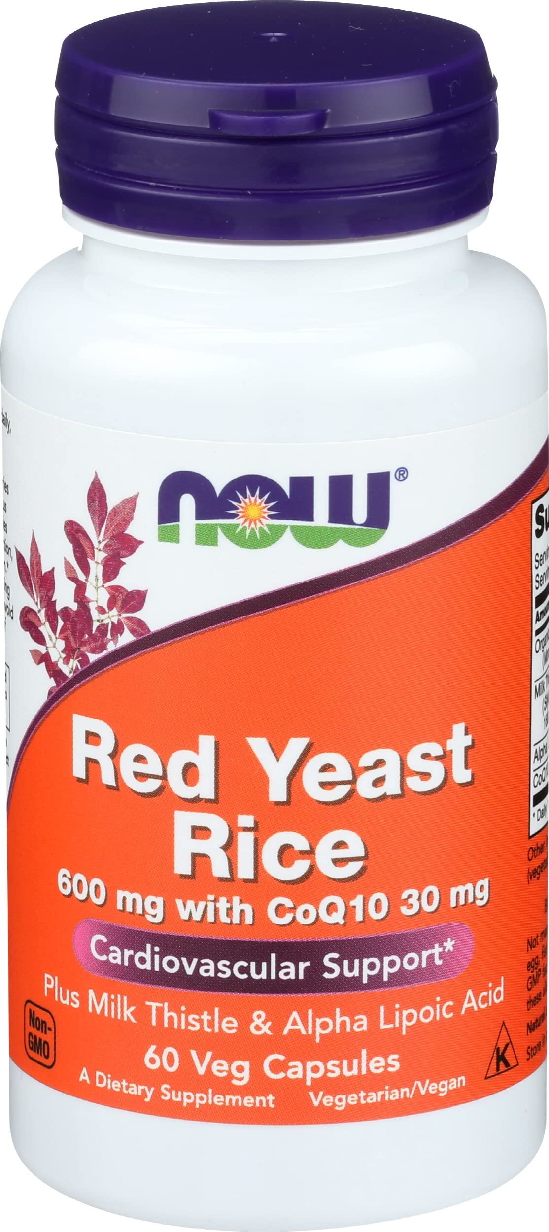 NOW Foods Red Yeast Rice 600 CoQ10 Capsules, 60 Count