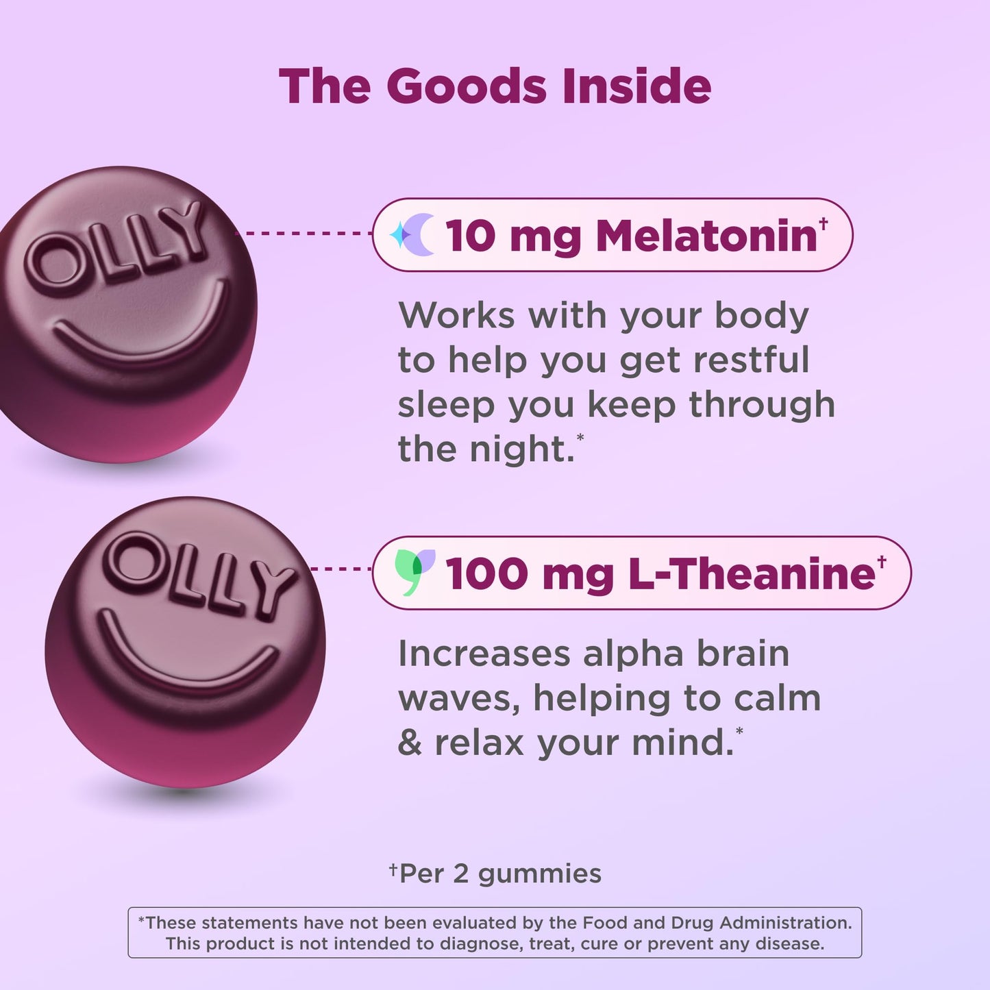 OLLY Max Strength Sleep Gummy, 10mg Melatonin, Strawberry, 50 Count