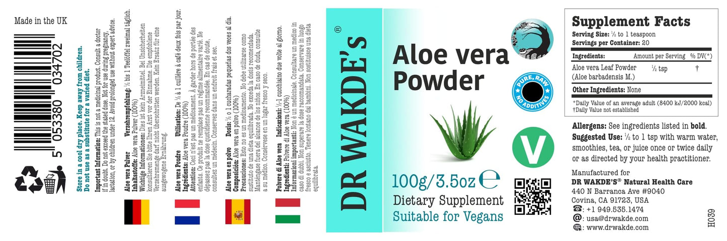 DR WAKDE's Aloe Vera Leaf Powder 3.53 oz
