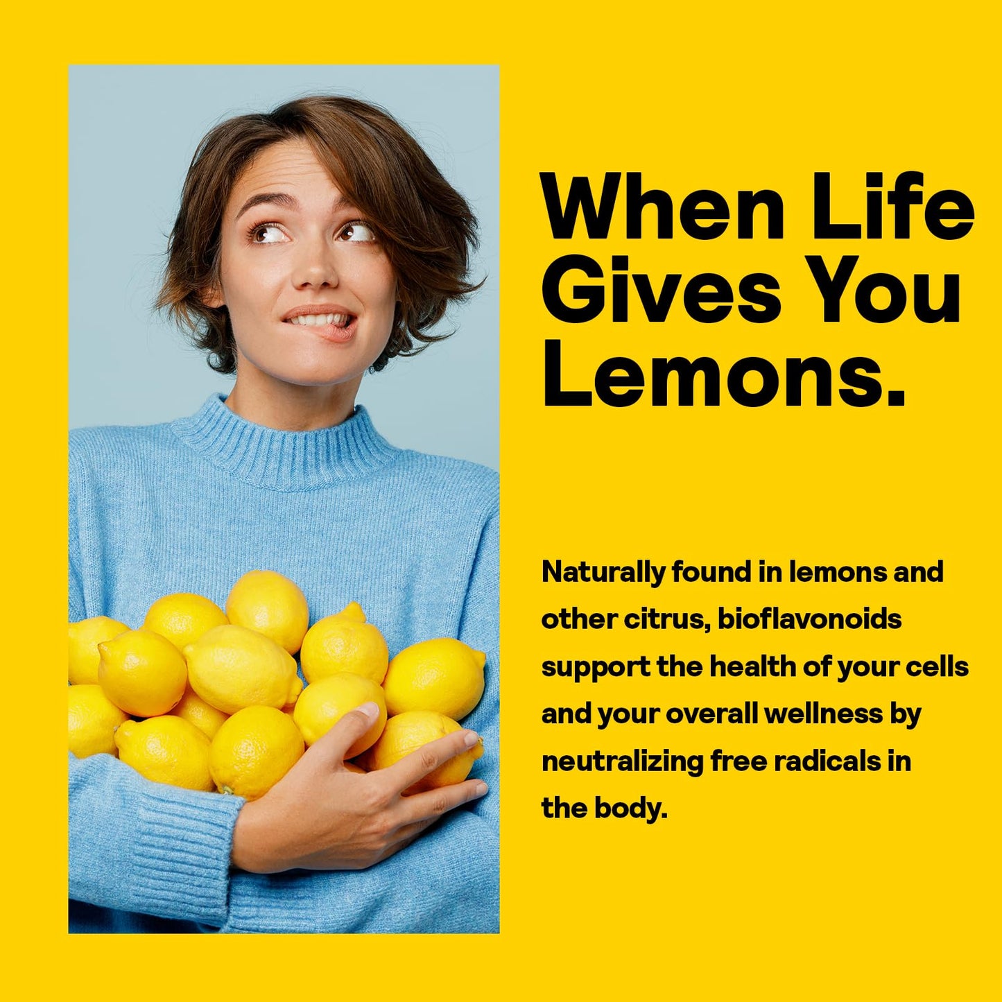 Nature's Life Lemon Bioflavonoids 1000mg - Citrus Bioflavonoids Supplement with Hesperidin and Rutin - Antioxidant and Cellular Support, Vitamin C Absorption Tablets 100