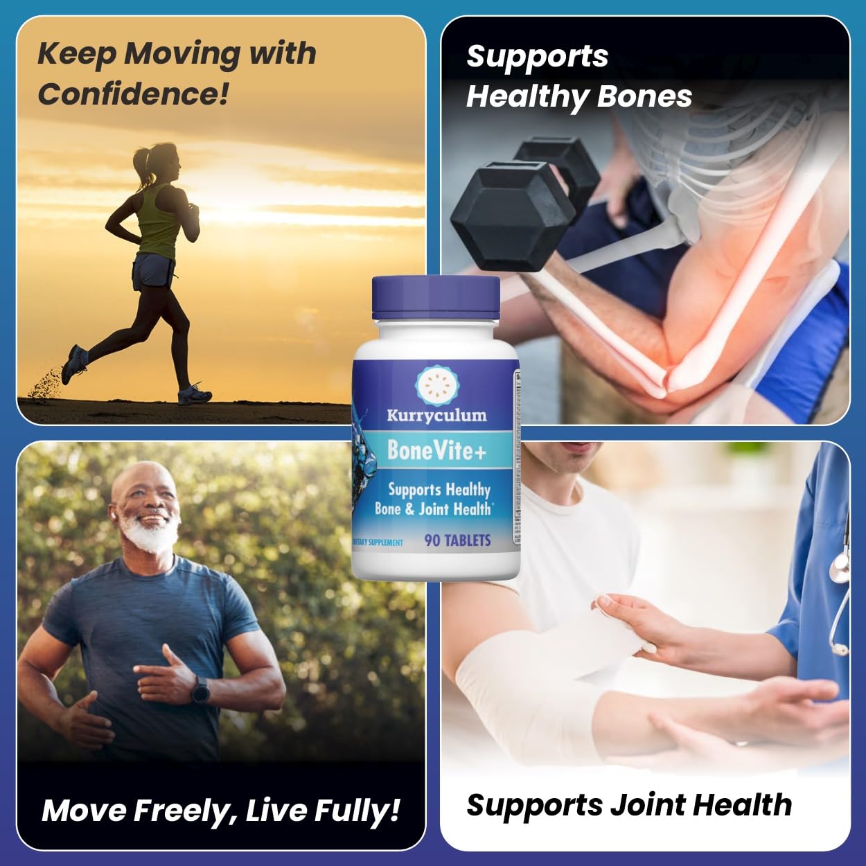 Kurryculum BoneVite+ Glucosamine Chondroitin MSM 90 Tablets
