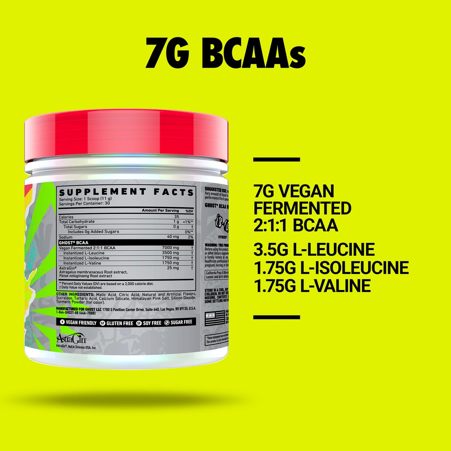 GHOST BCAA Powder 11.6 Ounce