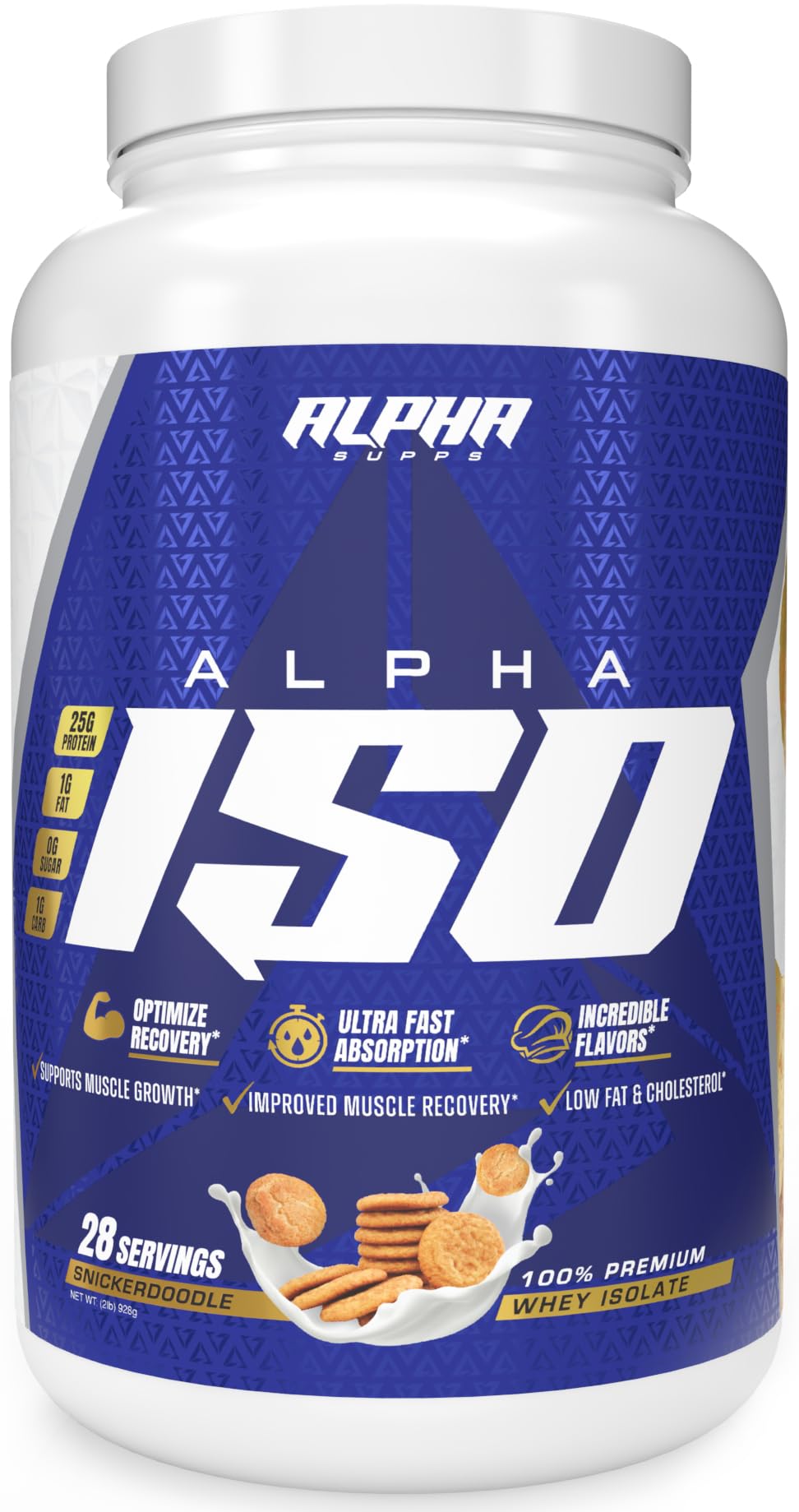 Alpha Supps ISO Low Carb 100% Whey Protein Isolate Powder, 32 Servings