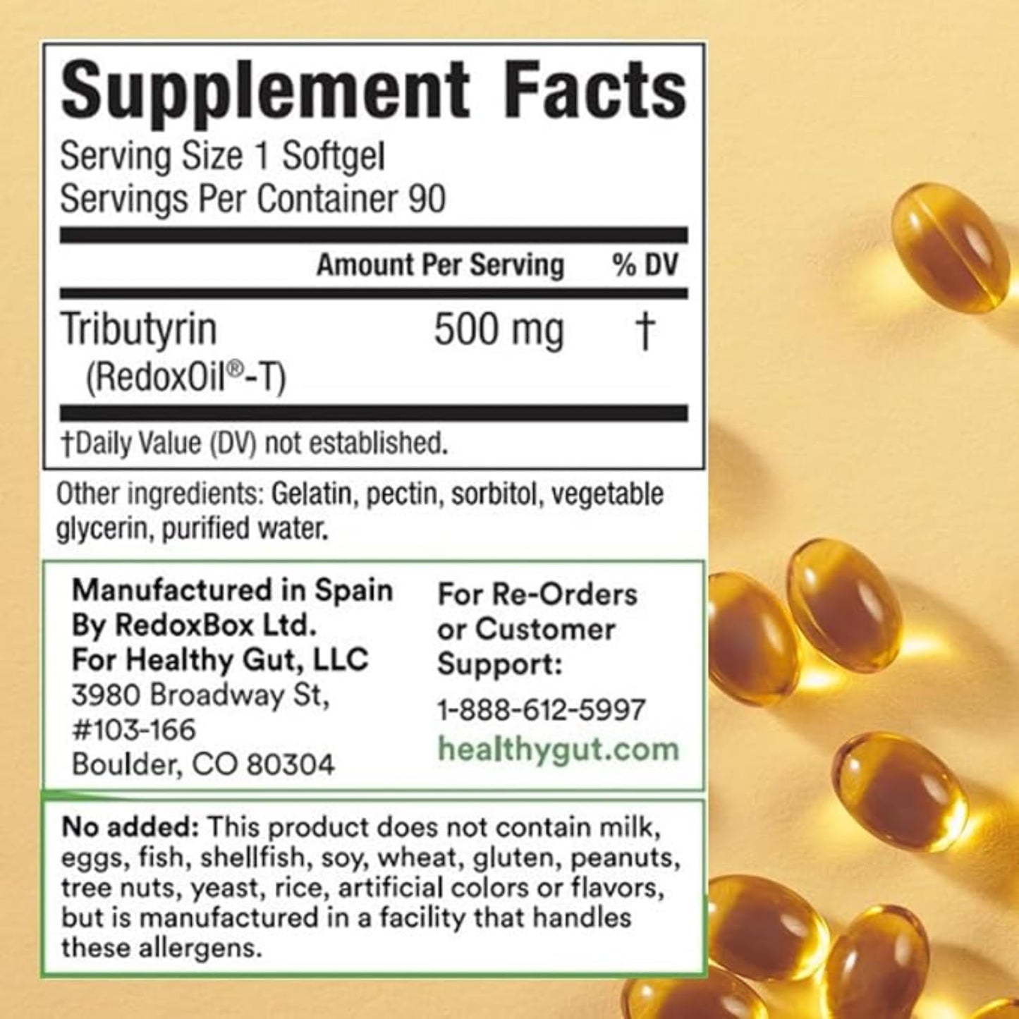 Healthy Gut Tributyrin-X Biome Builder & Magnesium-HP, 180 Capsules