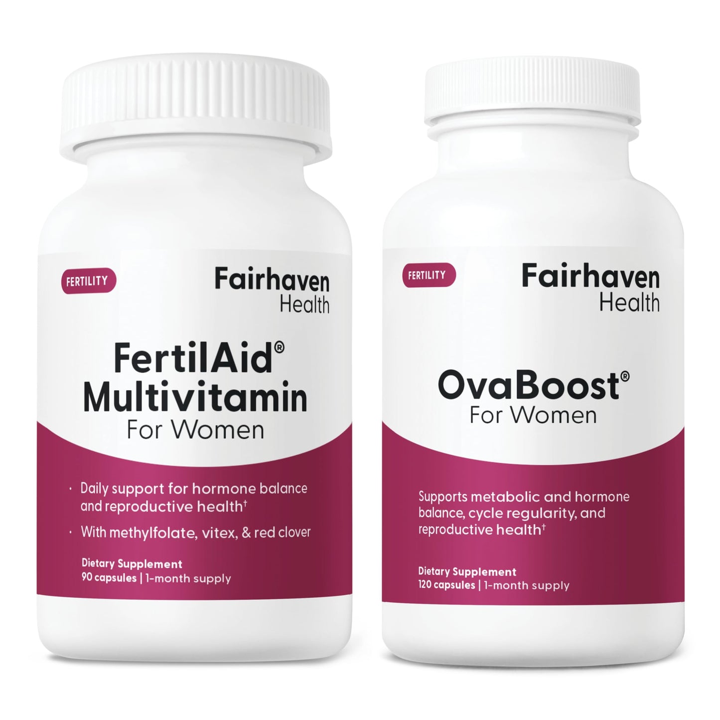 Fairhaven Health FertilAid for Women & Ovaboost Combo Capsule, 1 Count