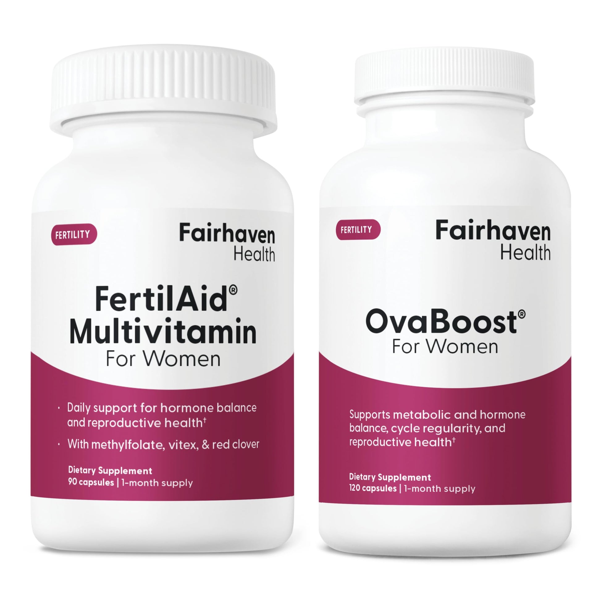 Fairhaven Health FertilAid for Women & Ovaboost Combo Capsule, 1 Count