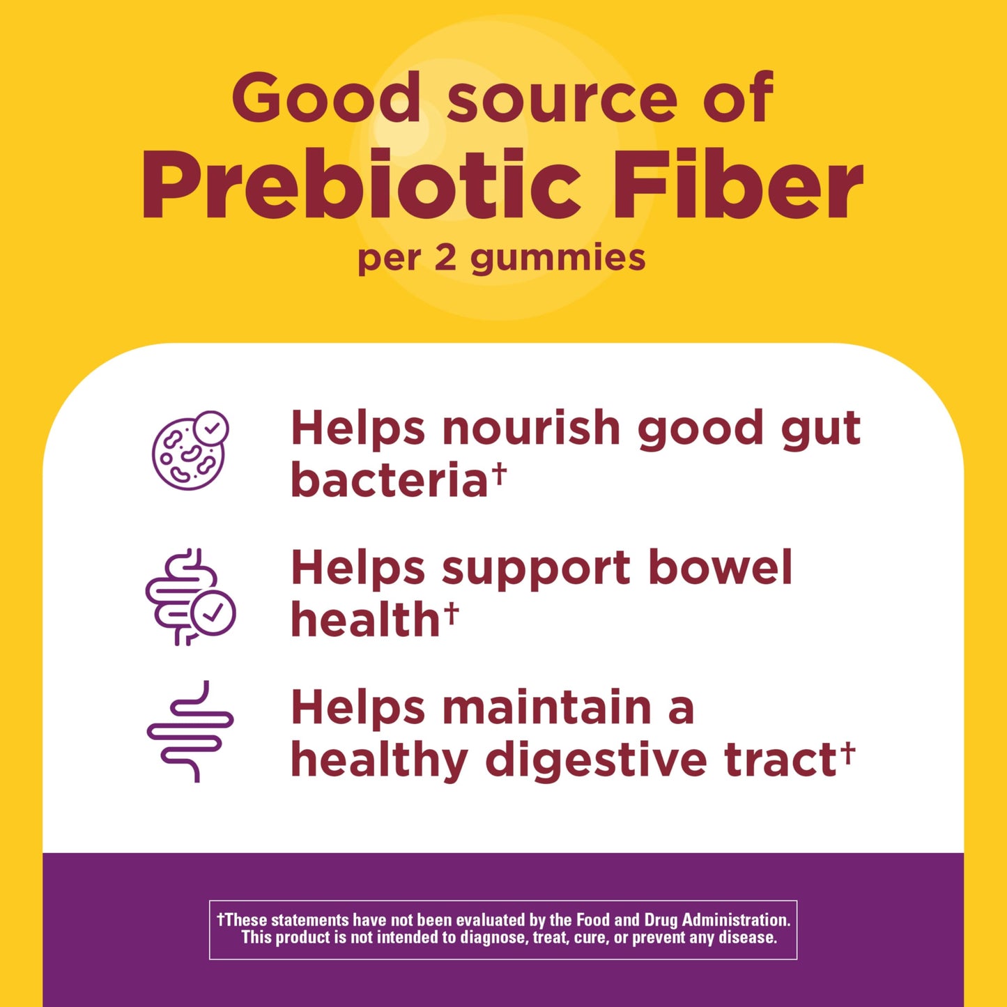 Nature Made Probiotic + Prebiotic Fiber Gummies, 50 Count