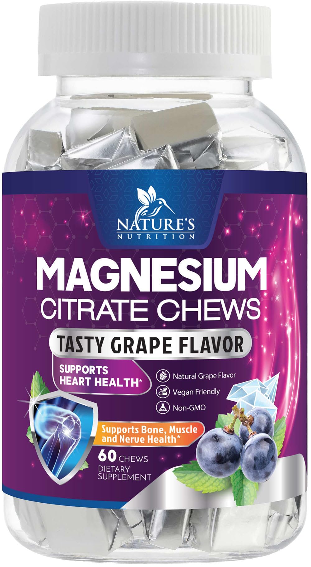 Nature's Nutrition Magnesium Citrate Gummies, 60 Gummies