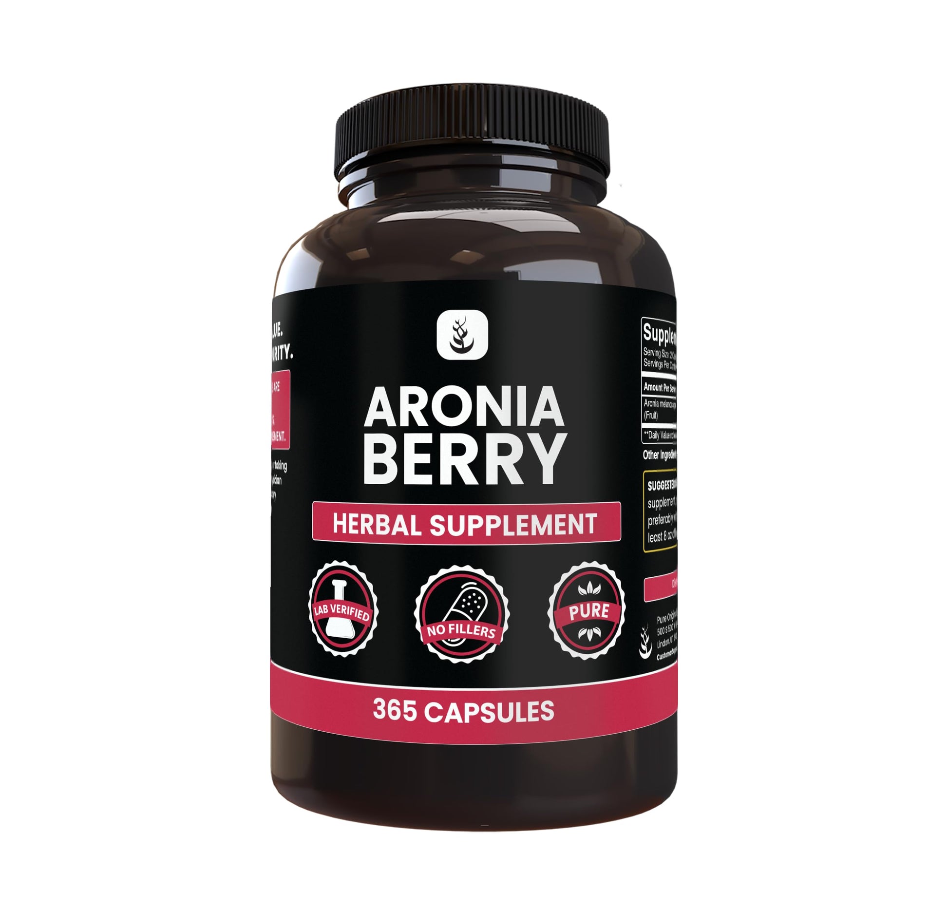 PURE ORIGINAL INGREDIENTS Aronia Berry Extract Capsule 365 Count