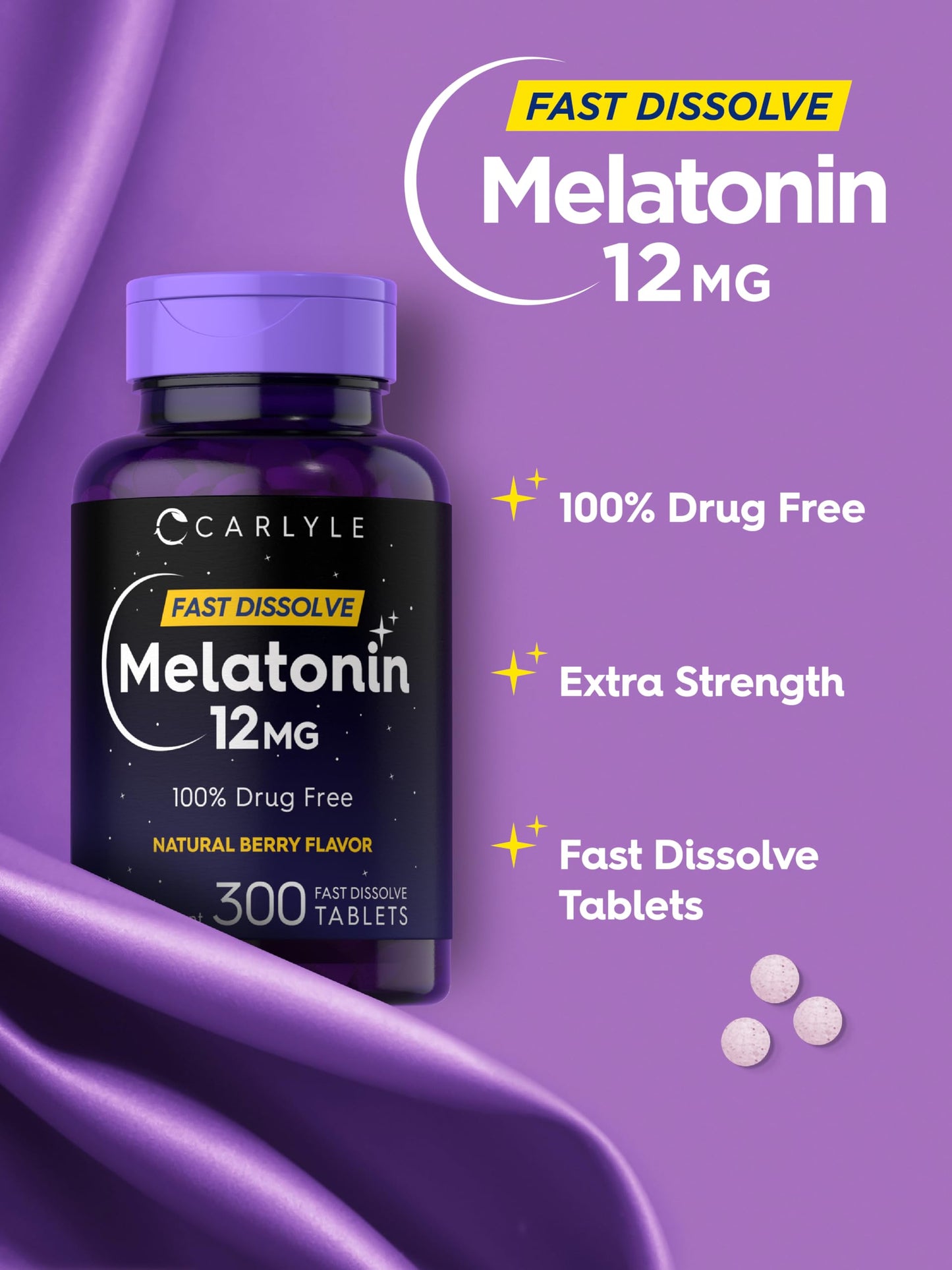 Carlyle Melatonin 12 mg Fast Dissolve Tablets, 300 Tablets