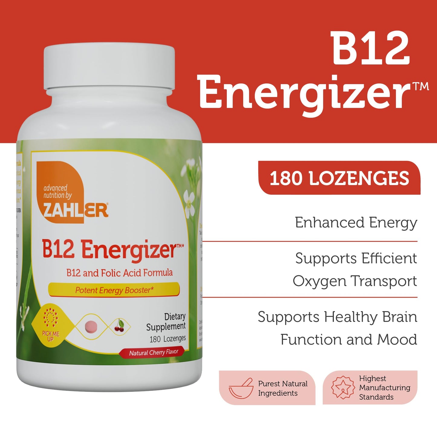 Zahler Energizer Vitamin B12 5000 mcg Tablet, 180 Count