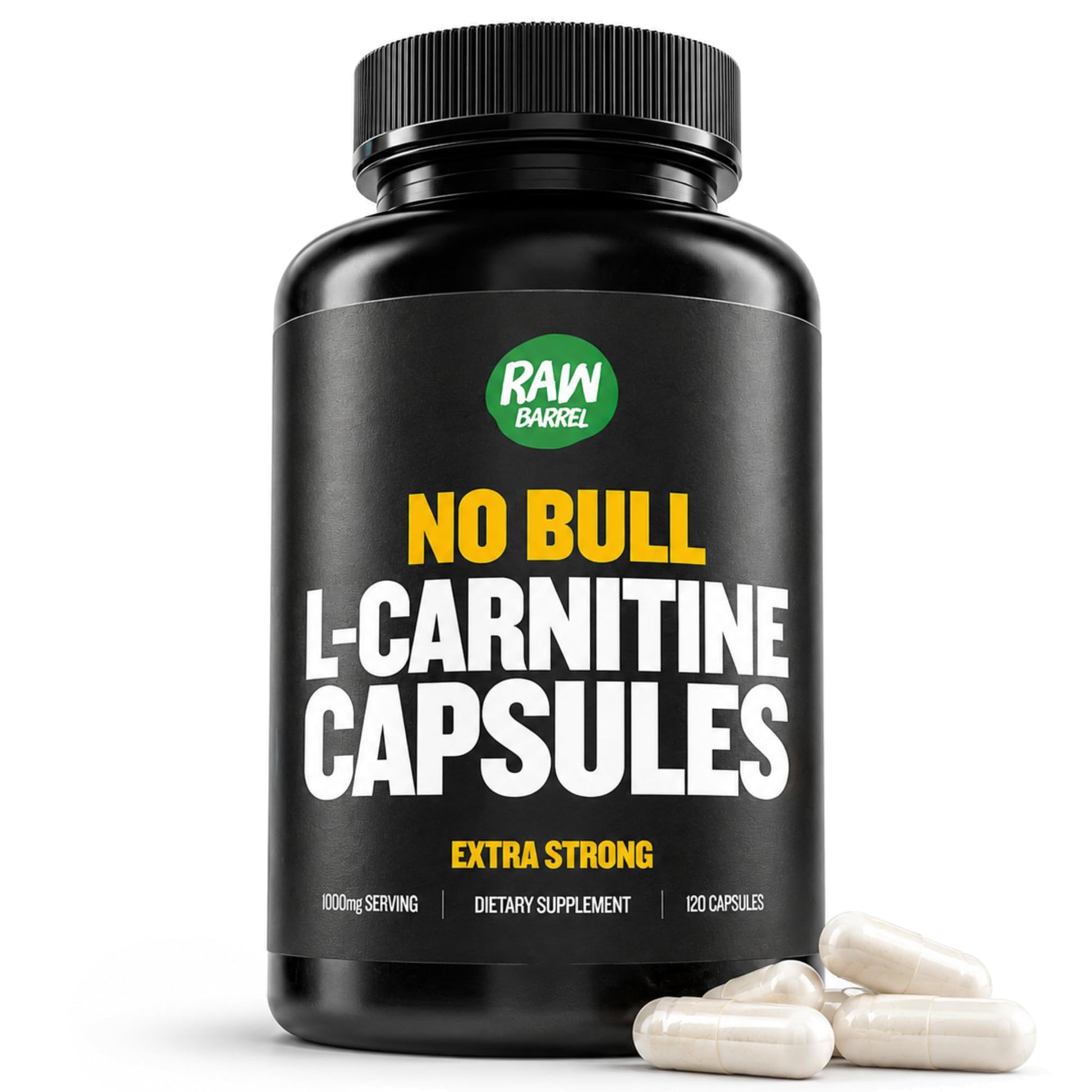 Raw Barrel L-Carnitine L-Tartrate Capsules 500mg, 120 Count