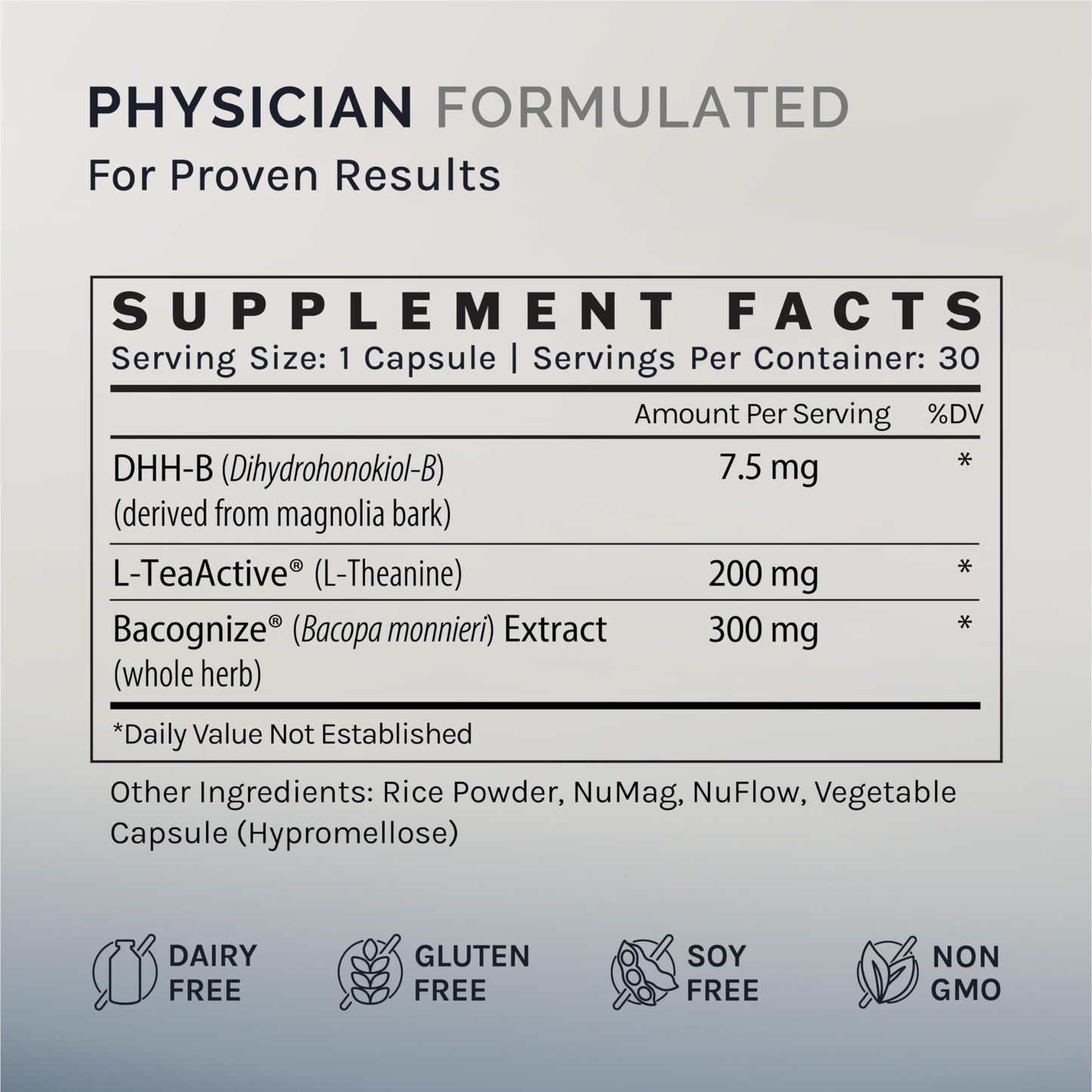 InfiniWell Calm Mood & Cognitive Support Supplement for Adults with L-Theanine, Bacopa monnieri & DHH-B - Supports Relaxation, Focus & Mental Clarity, 30 Capsules
