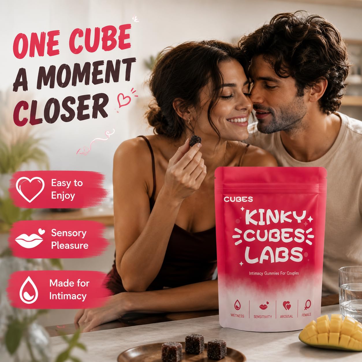 Kinky Cubes Labs Kinky Cubes Gummies Hot Mango Flavor 30 Count