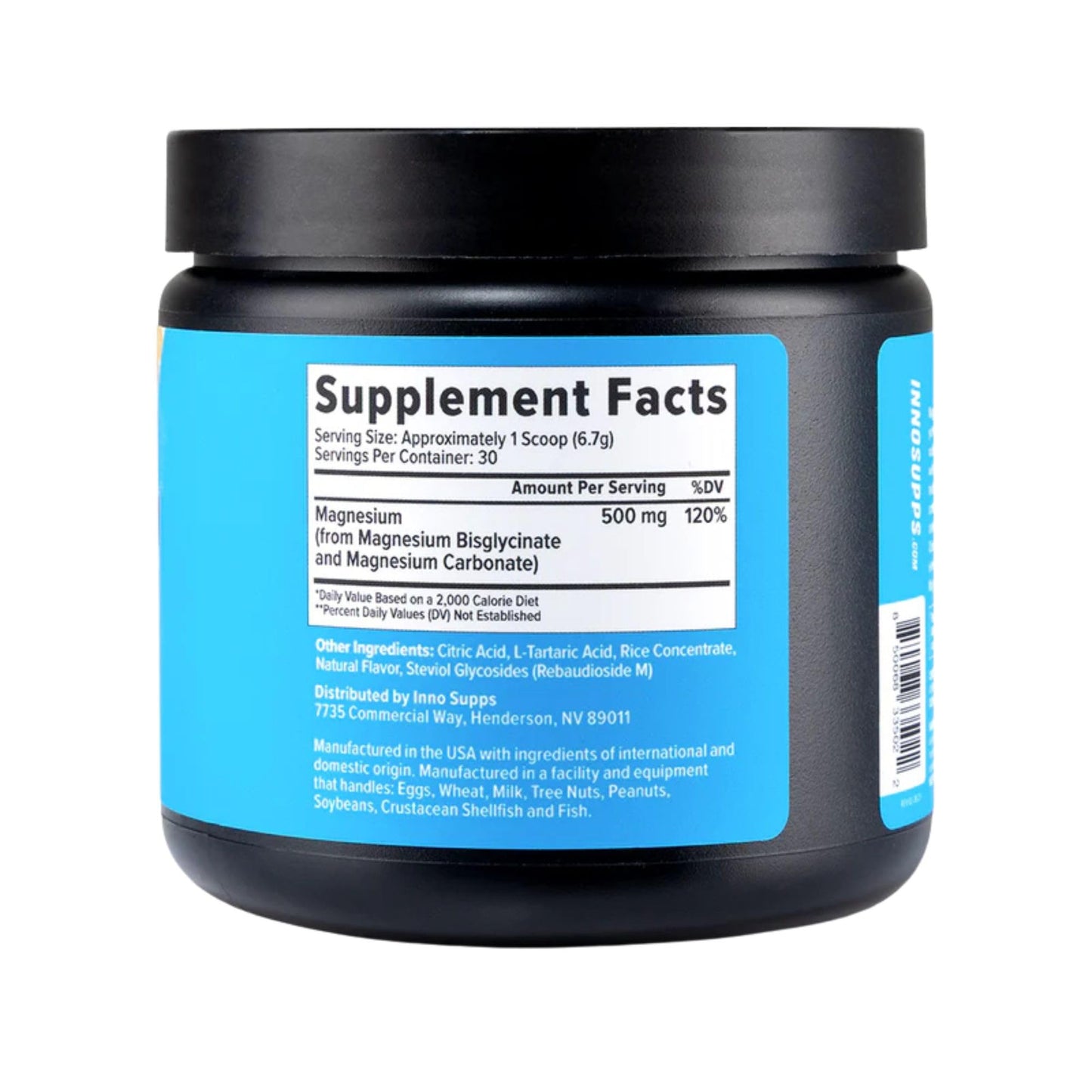 InnoSupps Magnesium Powder - Dual-Action Mineral Mix with Magnesium Bisglycinate & Carbonate (Lemonade), 7.1 Ounce