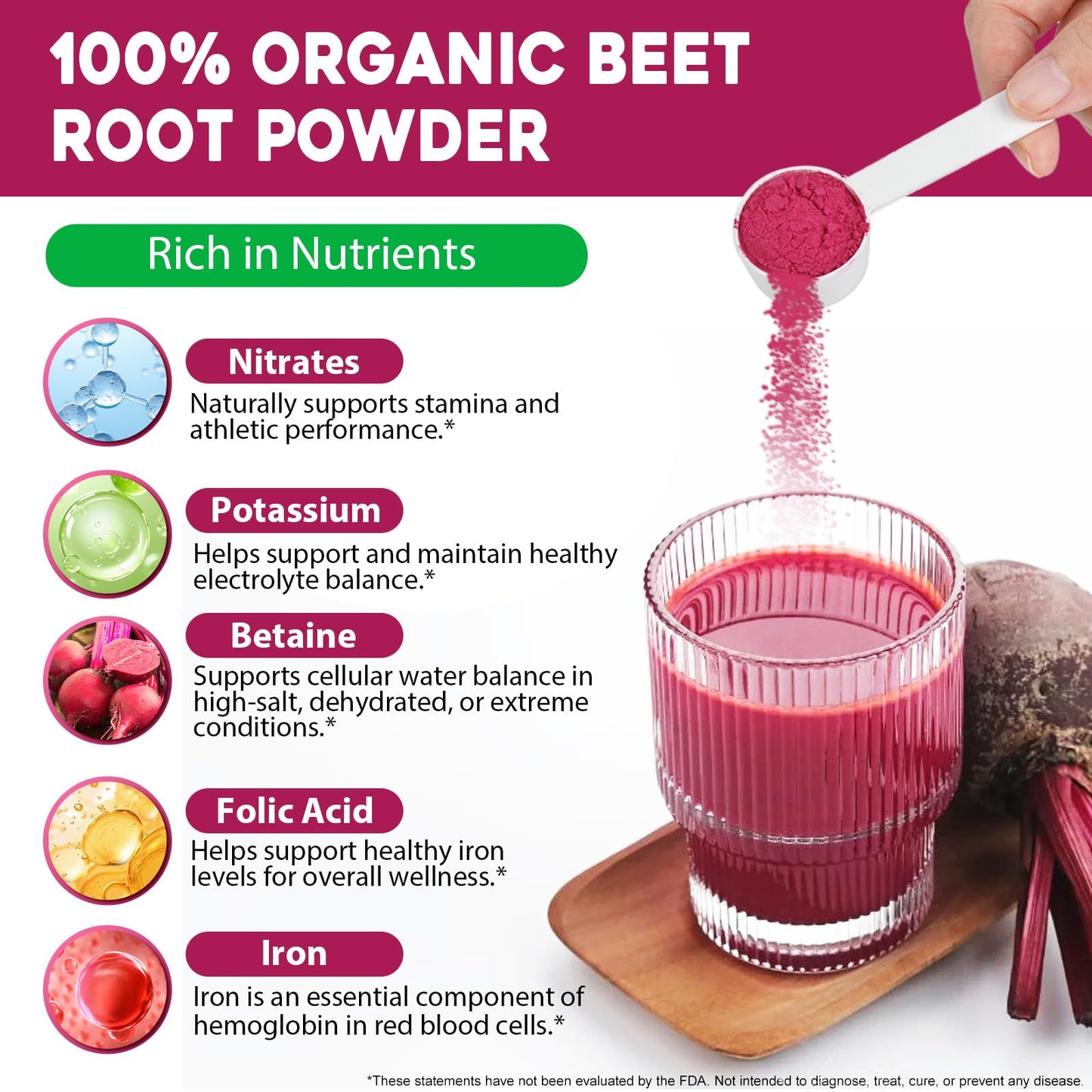 WLCTJIAYOU Organic Beet Root Powder 8 oz