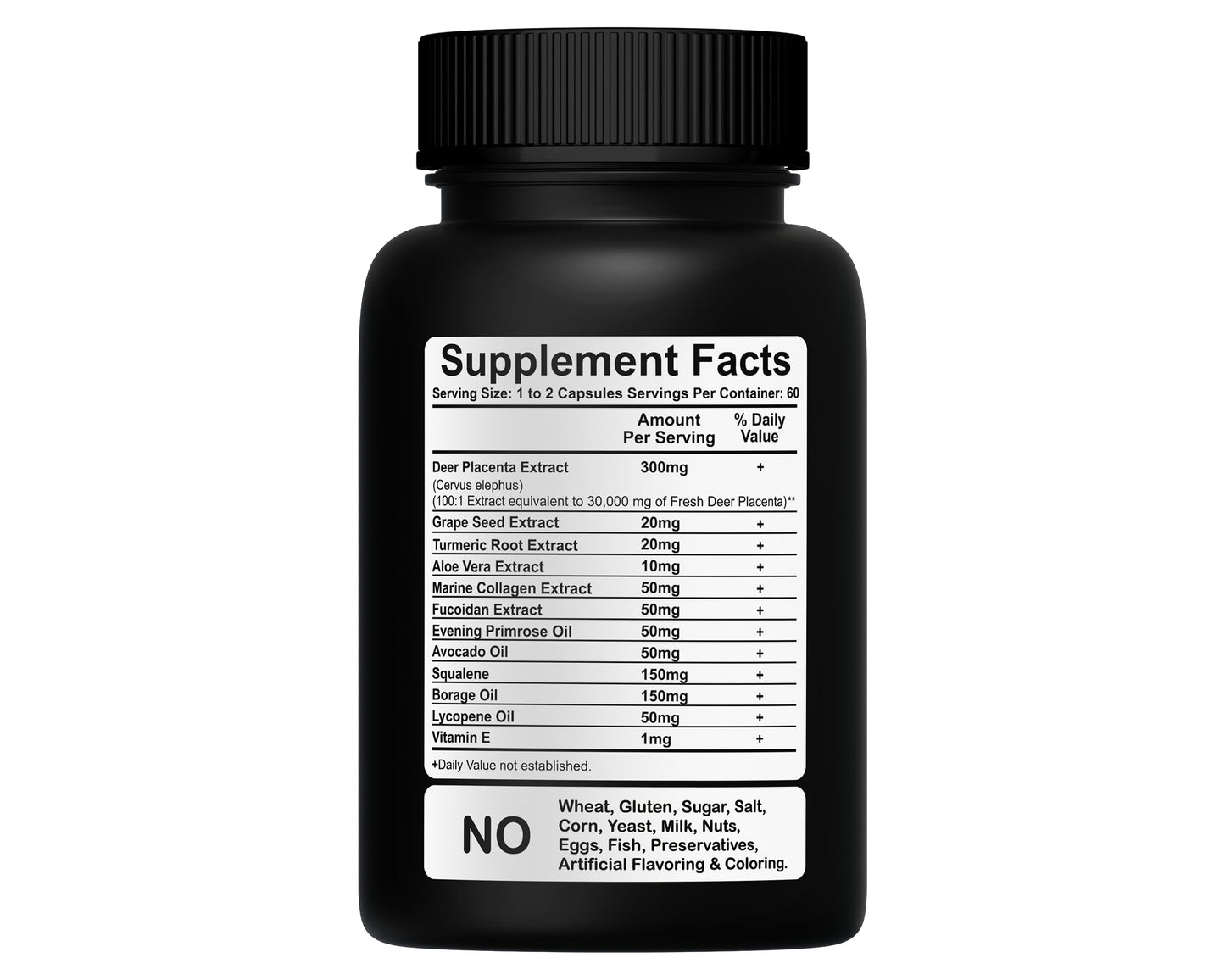 EINNALAB 30,000mg Deer Placenta Supplement, 60 Capsules