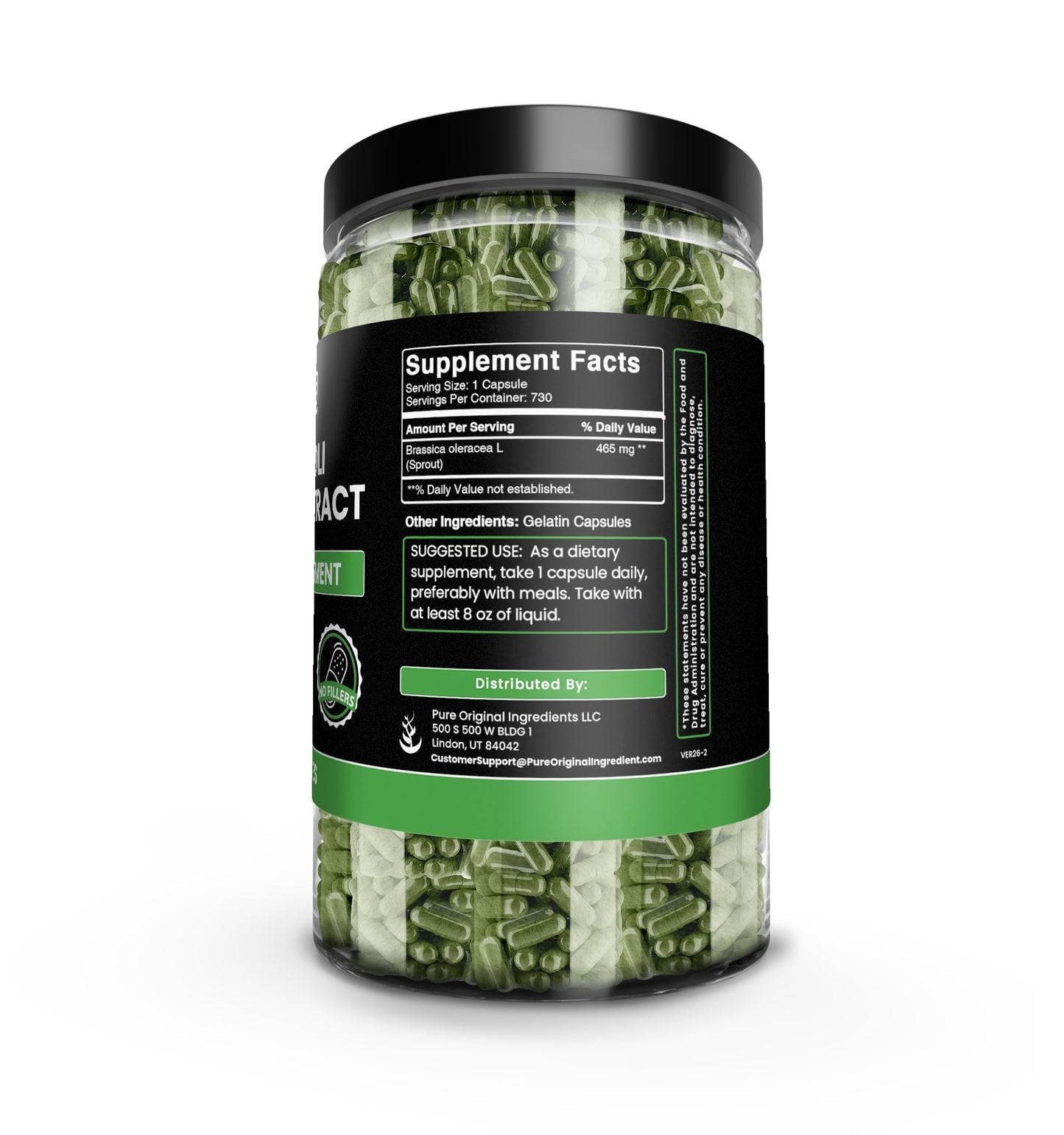 PURE ORIGINAL INGREDIENTS Broccoli Extract Capsule 730 Count