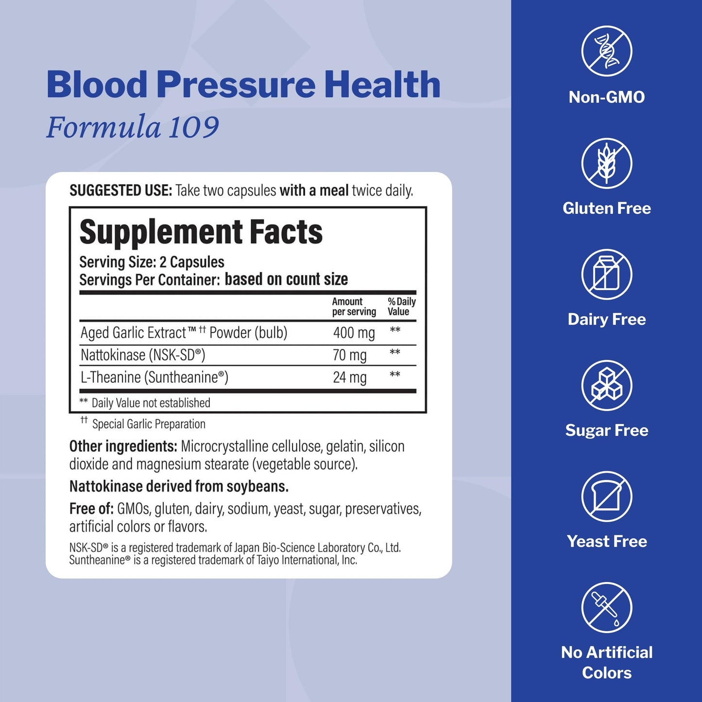 Kyolic Aged Garlic Extract Blood Pressure Health Formula 109 Capsules, 240 Count