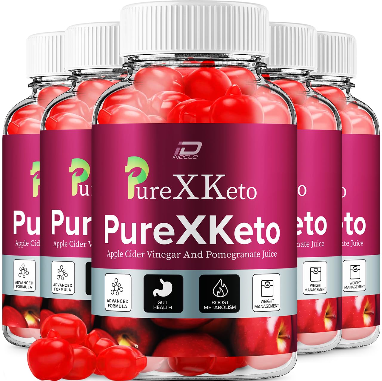 Indelo PureXKeto ACV Gummies Dietary Supplement Gummy 300