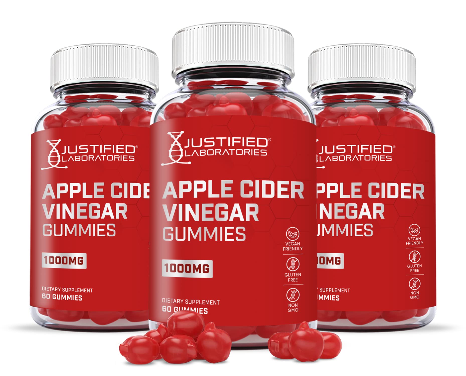 Justified Laboratories Apple Cider Vinegar Gummies 1000MG ACV with Pomegranate Juice Beet Root B12, 540 Gummies