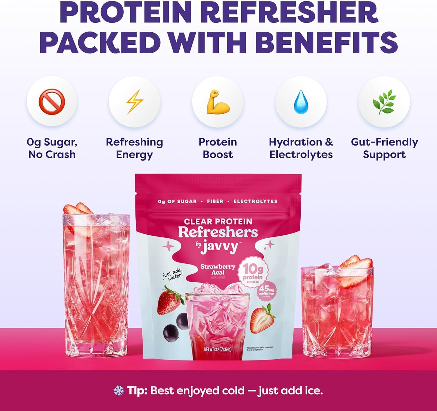 Javvy Clear Protein Powder with Clear Whey Protein, Variety, 2 Pack, 40 Servings
