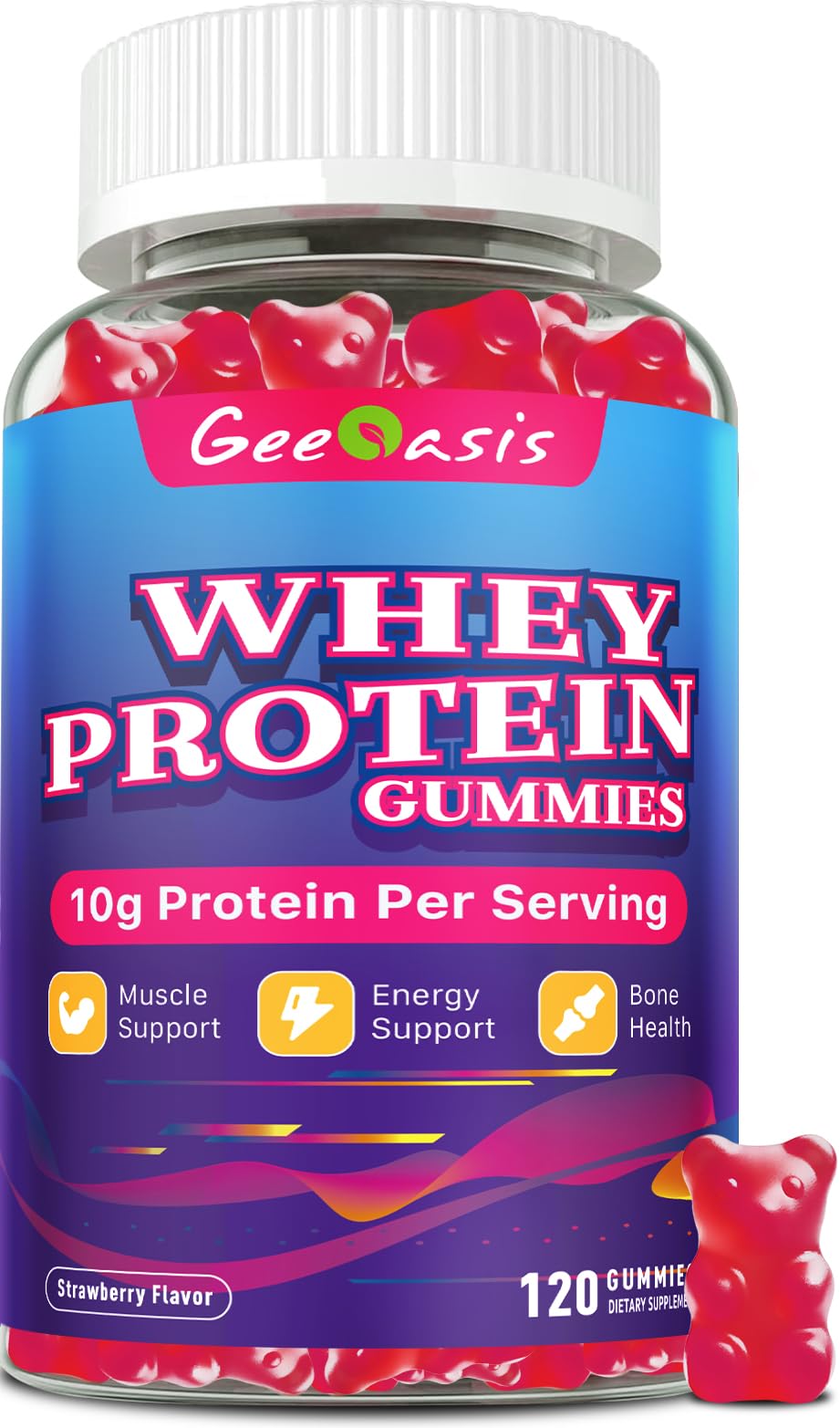 Geeoasis Whey Protein Gummies 120 Ct