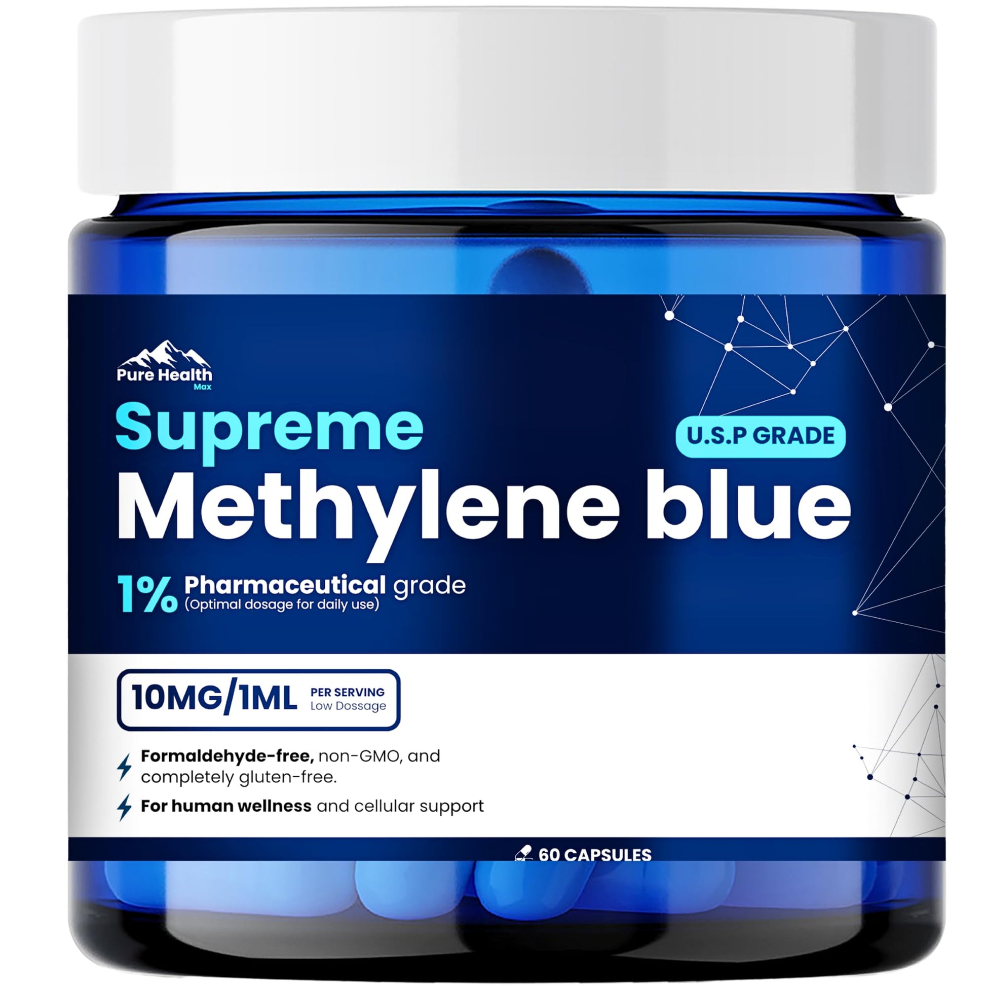 PURE HEALTH MAX Supreme Methylene Blue Capsules 30 Capsules