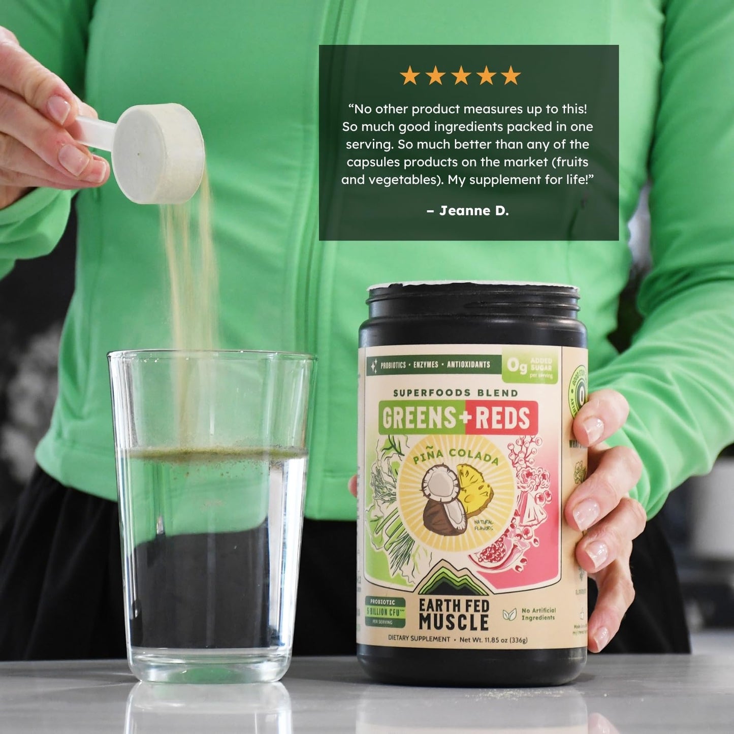Earth Fed Muscle Greens and Reds Superfoods Blend Powder, Piña Colada, 12 Ounce