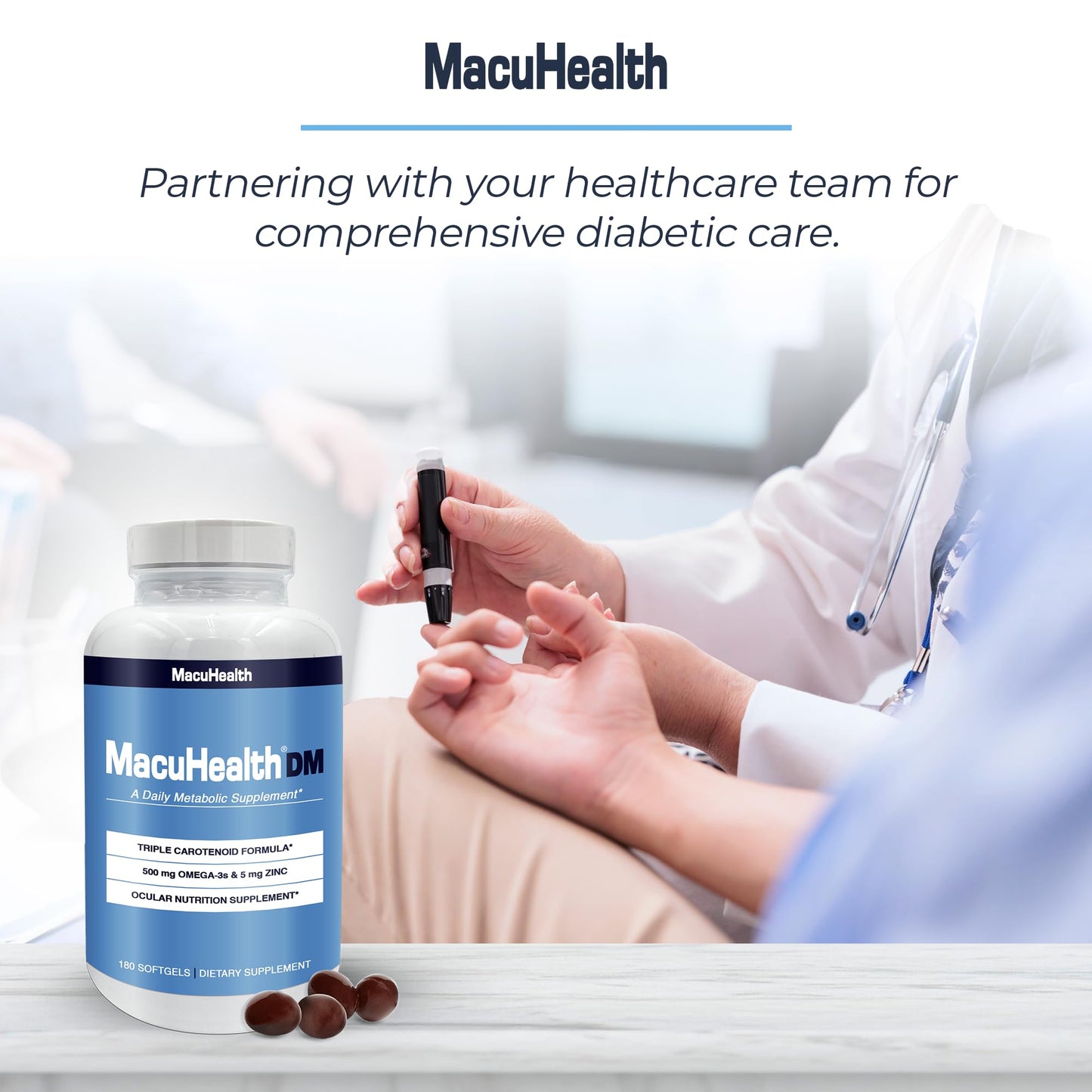 Macuhealth Daily Metabolic Triple Carotenoids with EPA/DHA Omega-3 - Vital Minerals with Zinc 180 Softgels