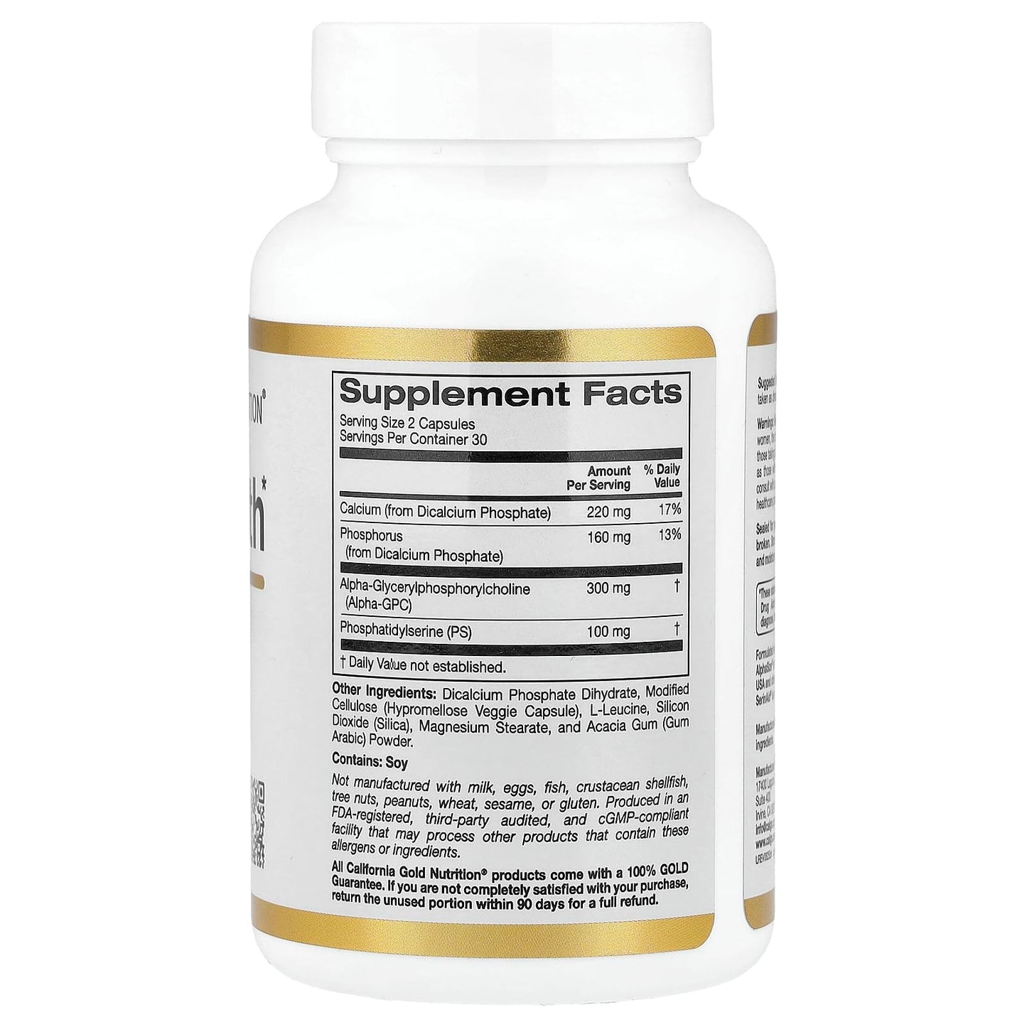 California Gold Nutrition Brain Health 60 Veggie Capsules