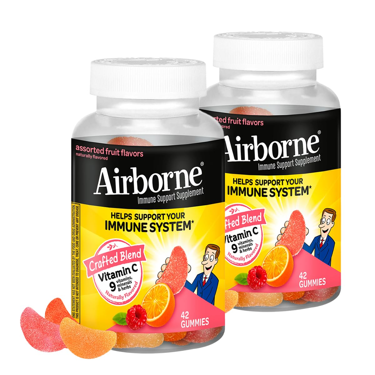 Airborne 750mg Vitamin C Immune Support Gummies, 84 Gummies