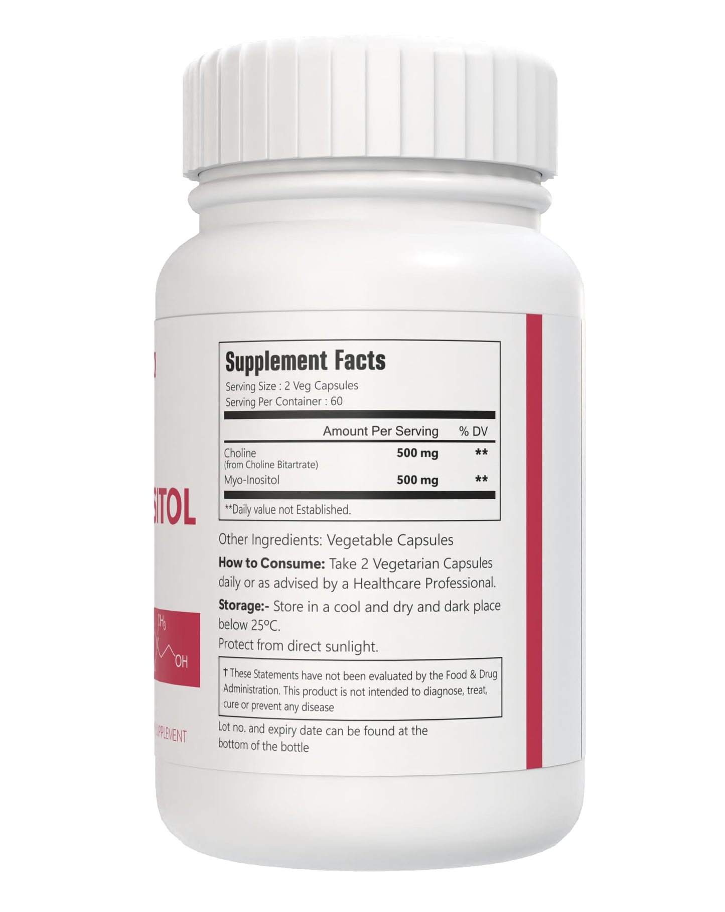 VitaCosmoX Choline and Myo-Inositol Supplement Capsule 120
