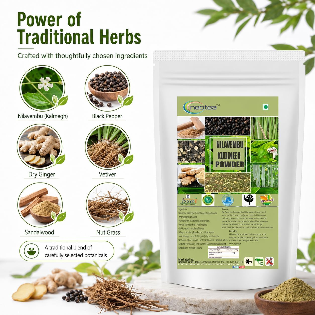 neotea Kalmegh Powder 3.52 Ounce