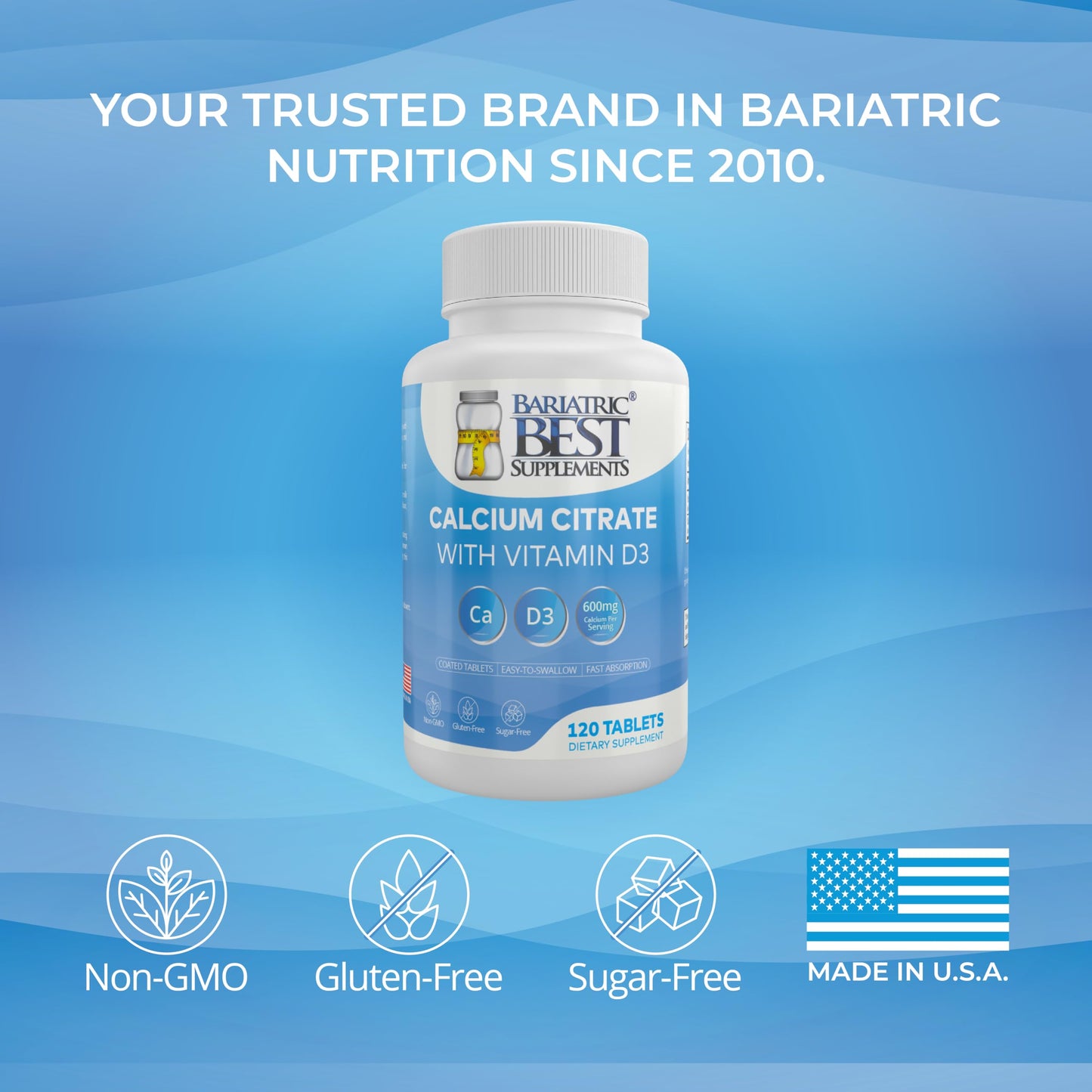 Bariatric Best Calcium Citrate with Vitamin D3 600mg Tablet, 120 Tablets