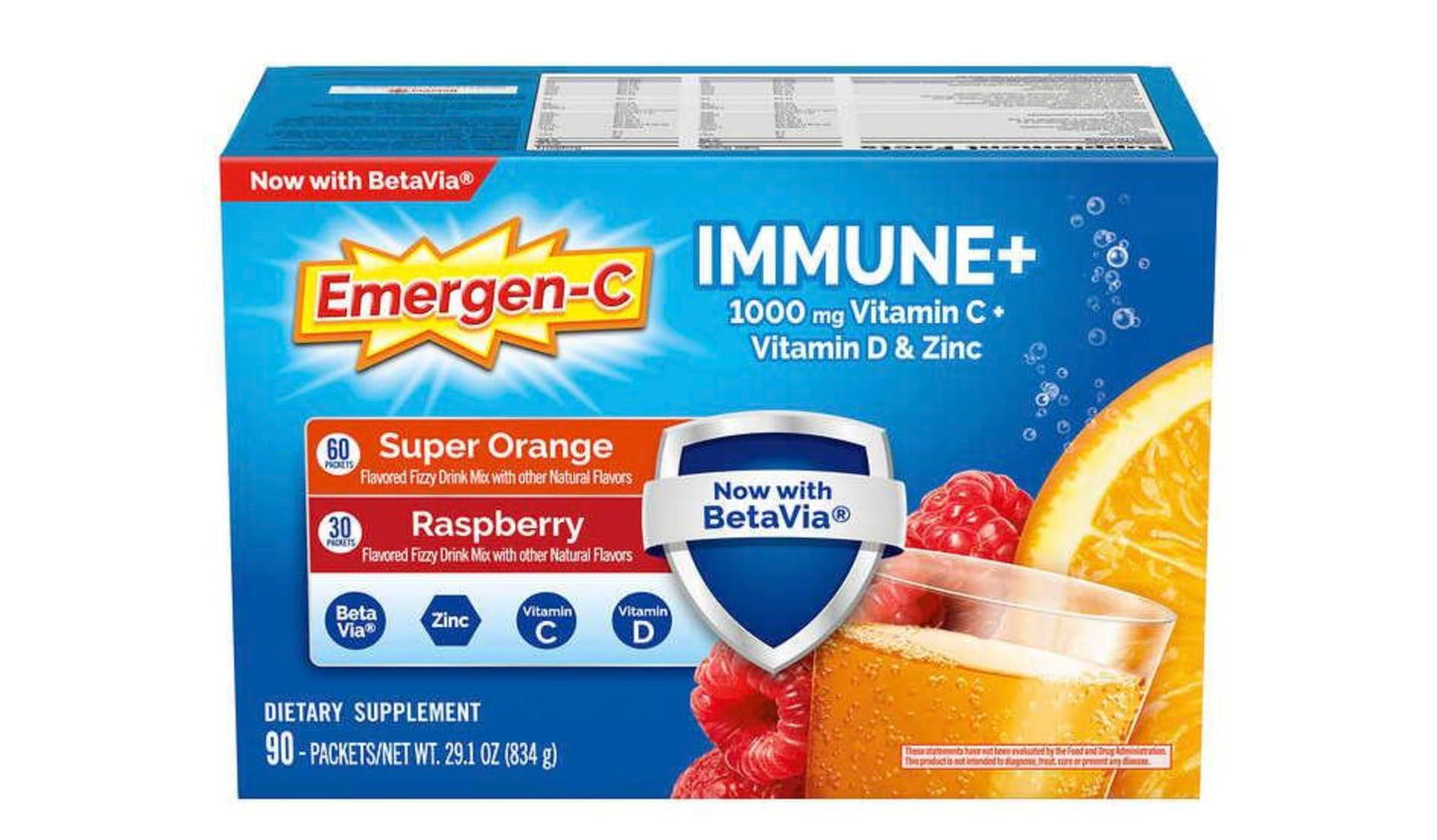 Emergen-C Immune+ 1000 mg Vitamin C + Vitamin D & Zinc Powder, 29.1 oz